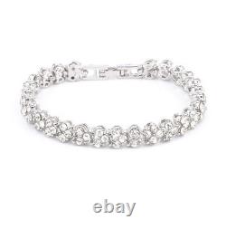 Women Fashion Gold Silver Crystal Diamond Cuff Bracelet Bangle Chain Jewelry