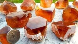 Wow 1 Kg 80 Grams Huge Lot of 12 great quality honey brown color topaz crystals