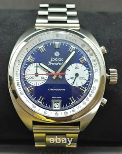 Zodiac Grandrally Chronograph Blue Stainless Steel Men's Watch ZO9601